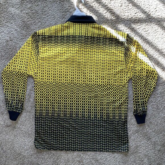 OfficialSports Soccer NISOA Referee Jersey Yellow Black Patterned Long Sleeve LG - Picture 6 of 7